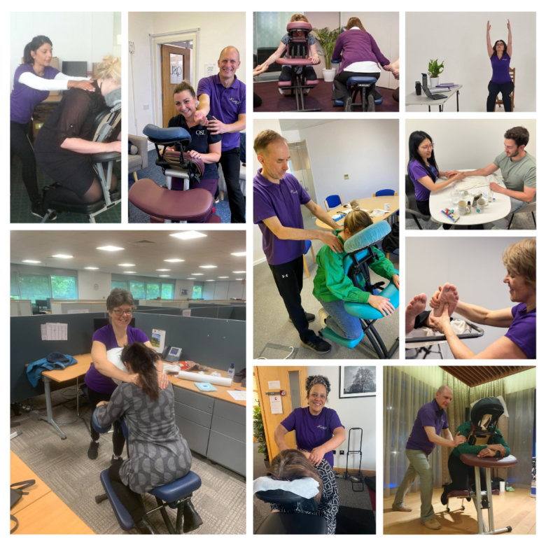 reflexology and massage at work